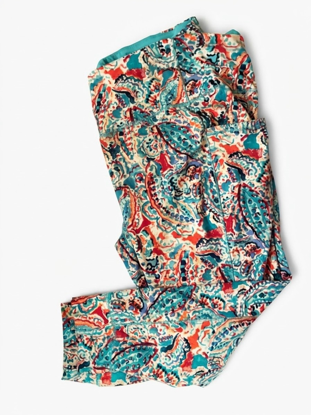 Women’s Denim & Co Turq Multi Leggings 1XP